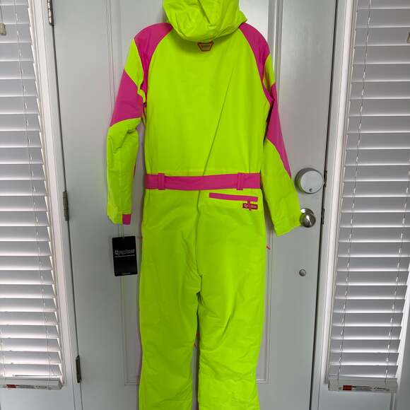 Tipsy Elves Women's Powder Blaster Neon Yellow Ski Suit - Picture 2 of 7
